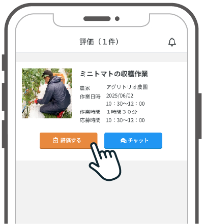 評価と労働時間を申告する